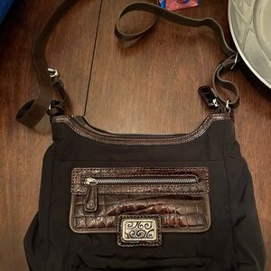 Brighton Black and Brown Textured Crossbody Bag